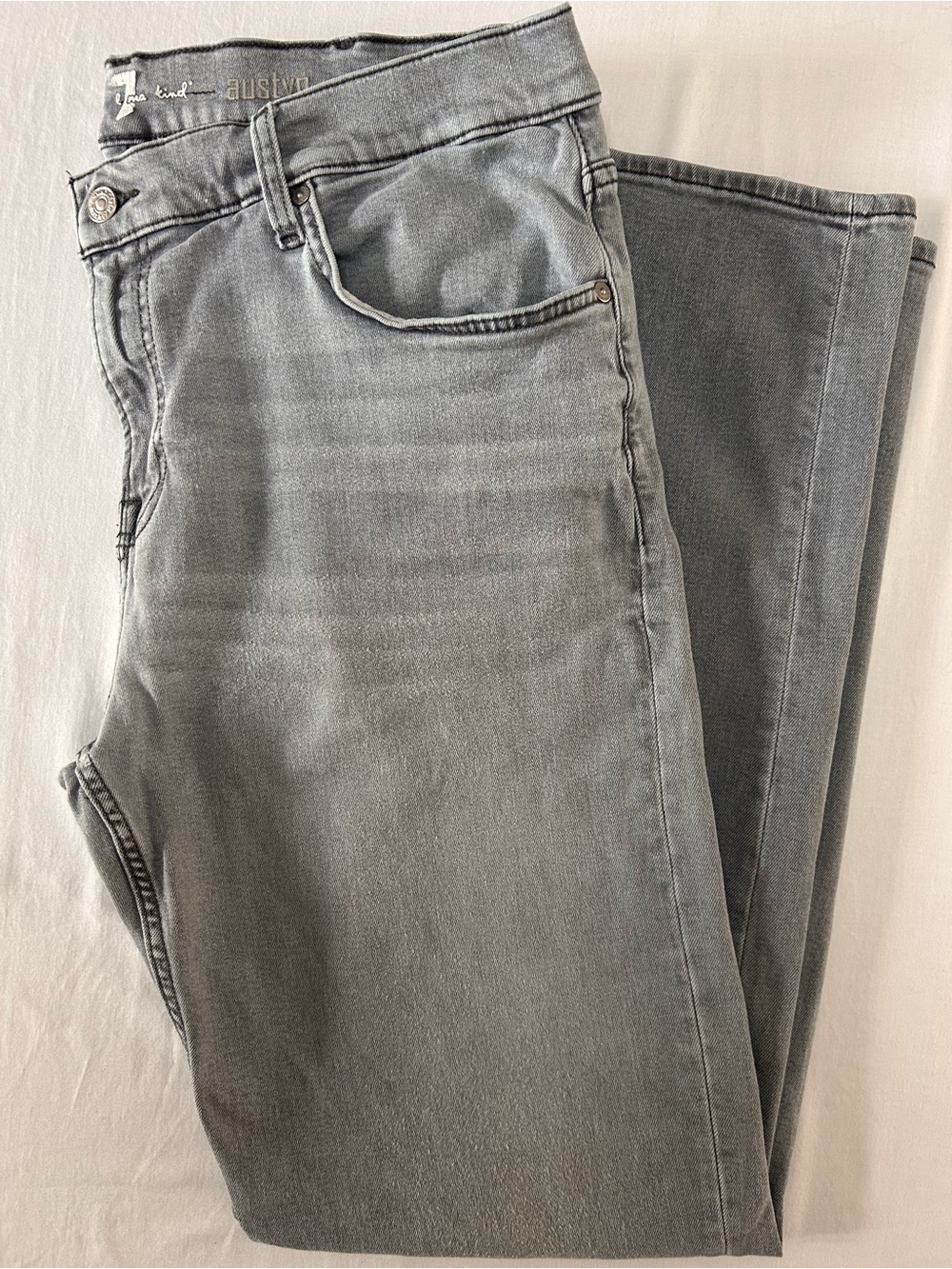 7 For All Mankind Austyn Jeans Gray Size 38 Straight Stretch Denim